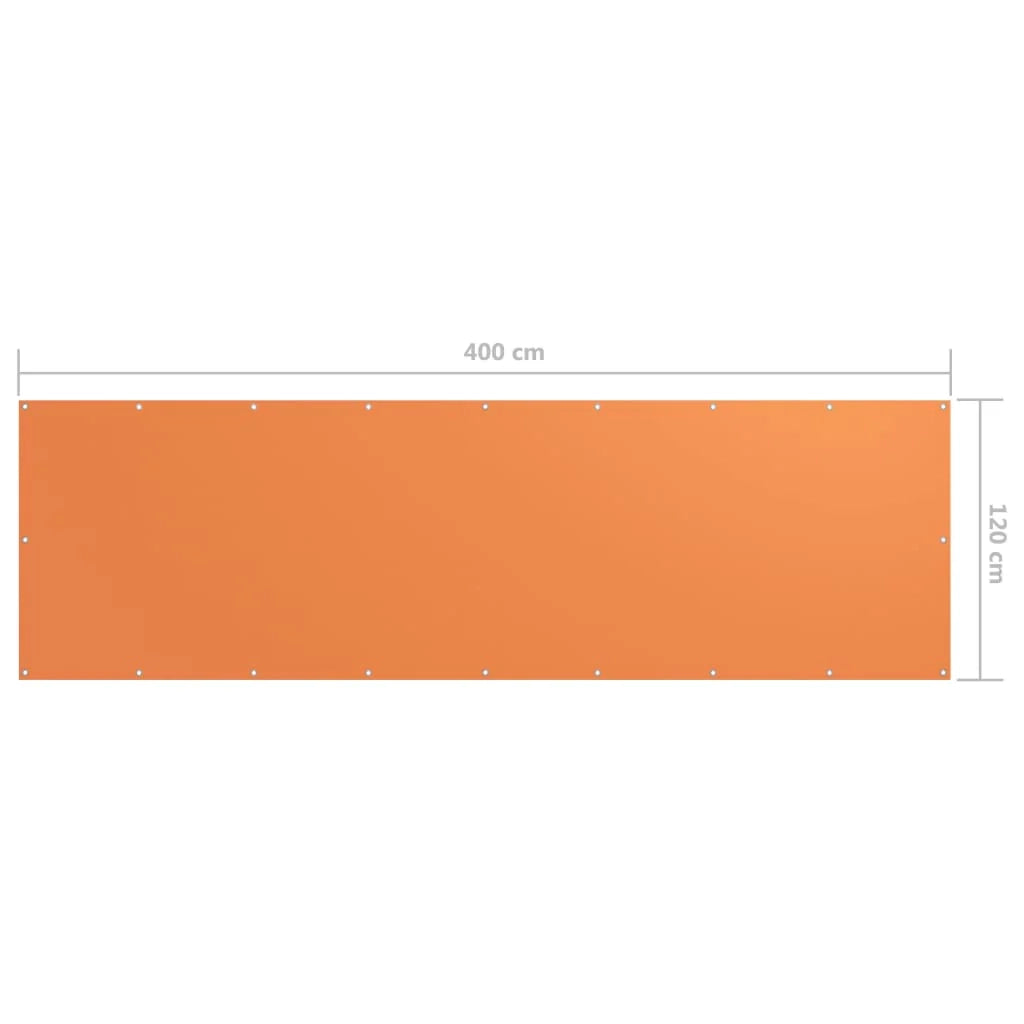Schermo divisorio per balcone schermo per la privacy 120 x 400 cm tessuto Oxford arancione 02_0010288