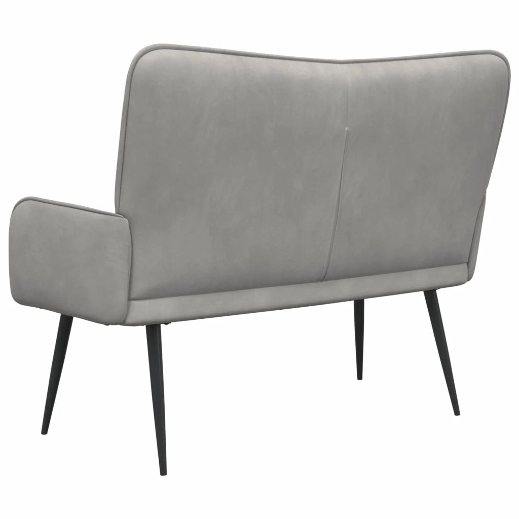 Sofa a Due Posti Grigio chiaro 115 x 61 x 87 cm Velluto