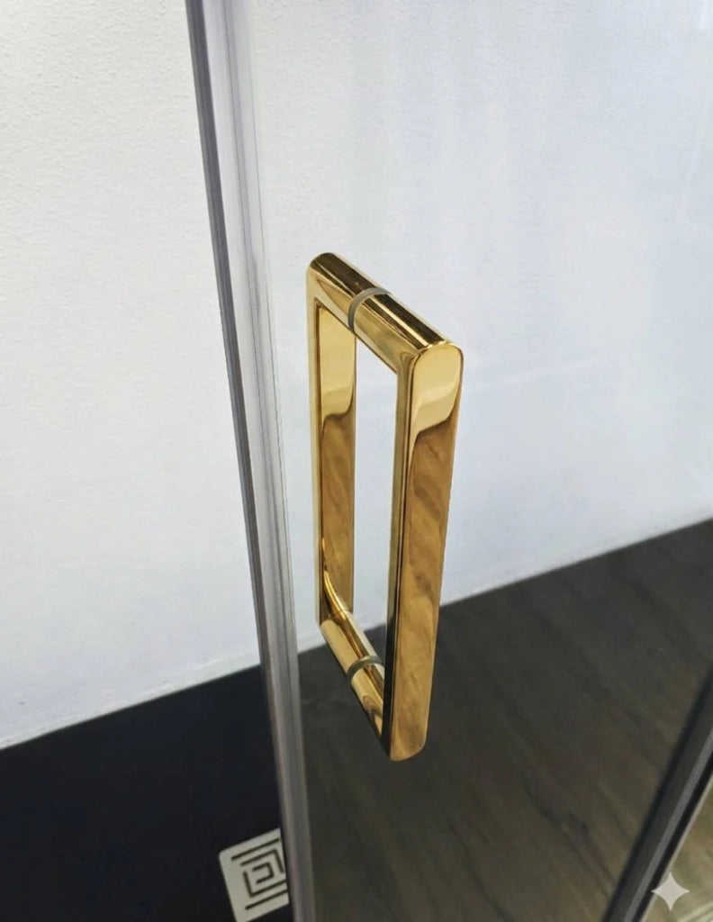 Box doccia CIRENE (KENNA) 1+1 con lato fisso laterale 140x70 cm Oro Barra Perpendicolare