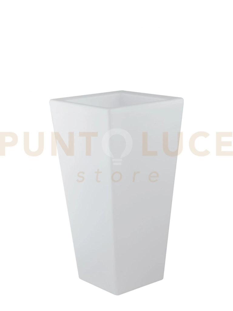 VASO LED RICARICABILE GECO BIANCO SQUADRATO 4W 240LM RGB E 4000K  DIMMERABILE IP65 TELECOMANDO INCLUSO 28X28X60CM