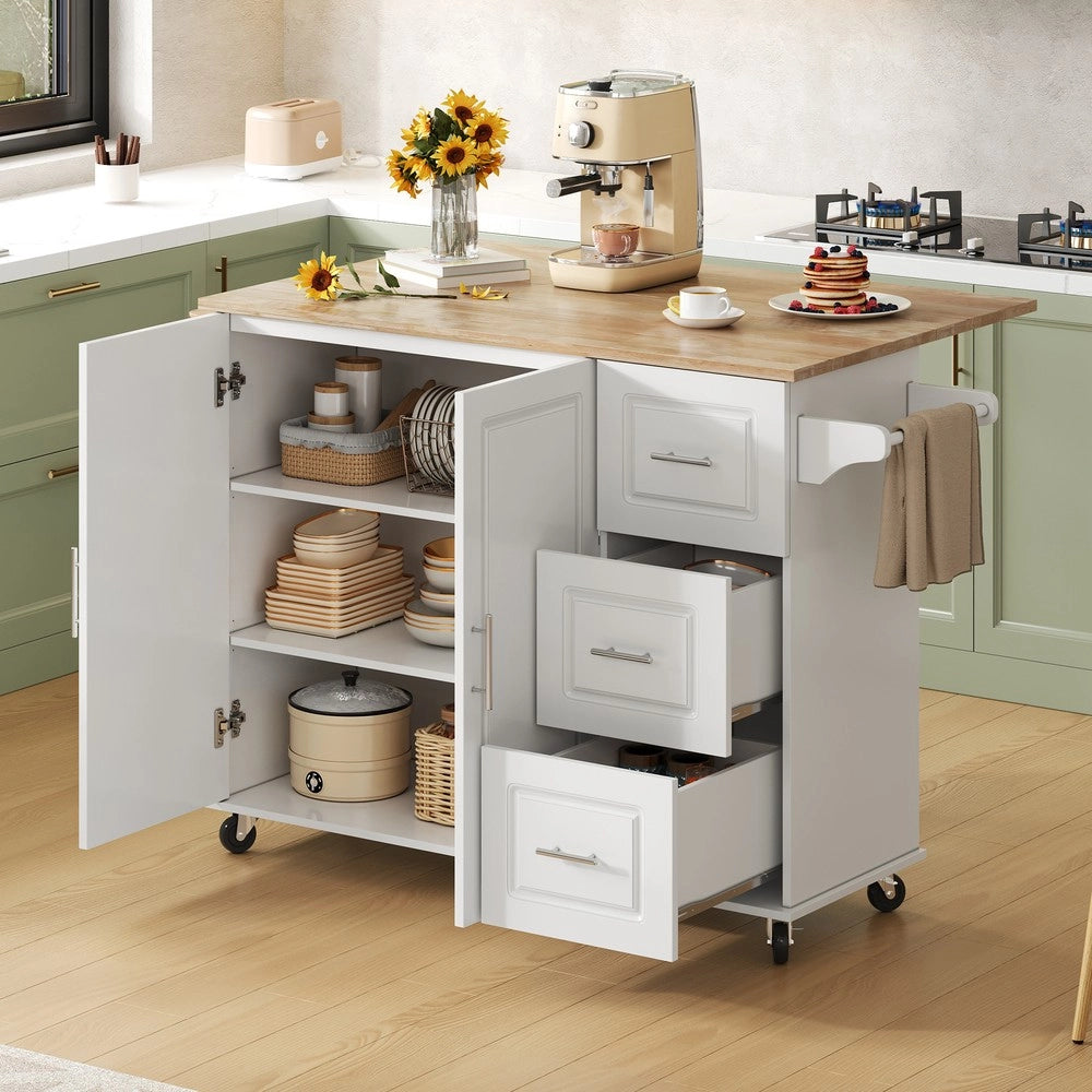 Tavolo da Cucina Pieghevole con Cassetti e Ripiano ¨C Xylo ¨C Rovere, 137x43x92 cm