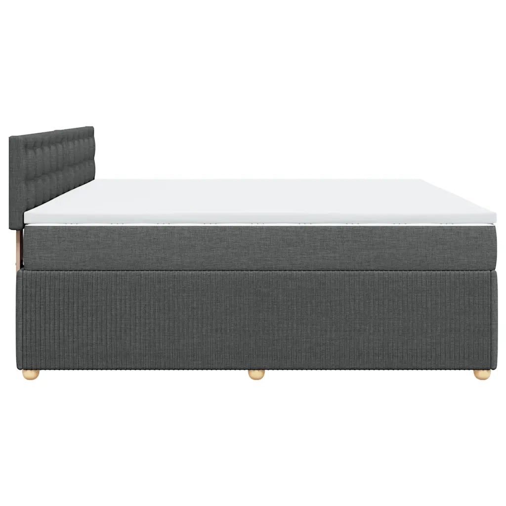 Giroletto a Molle con Materasso Grigio Scuro 180x200 cm Tessuto