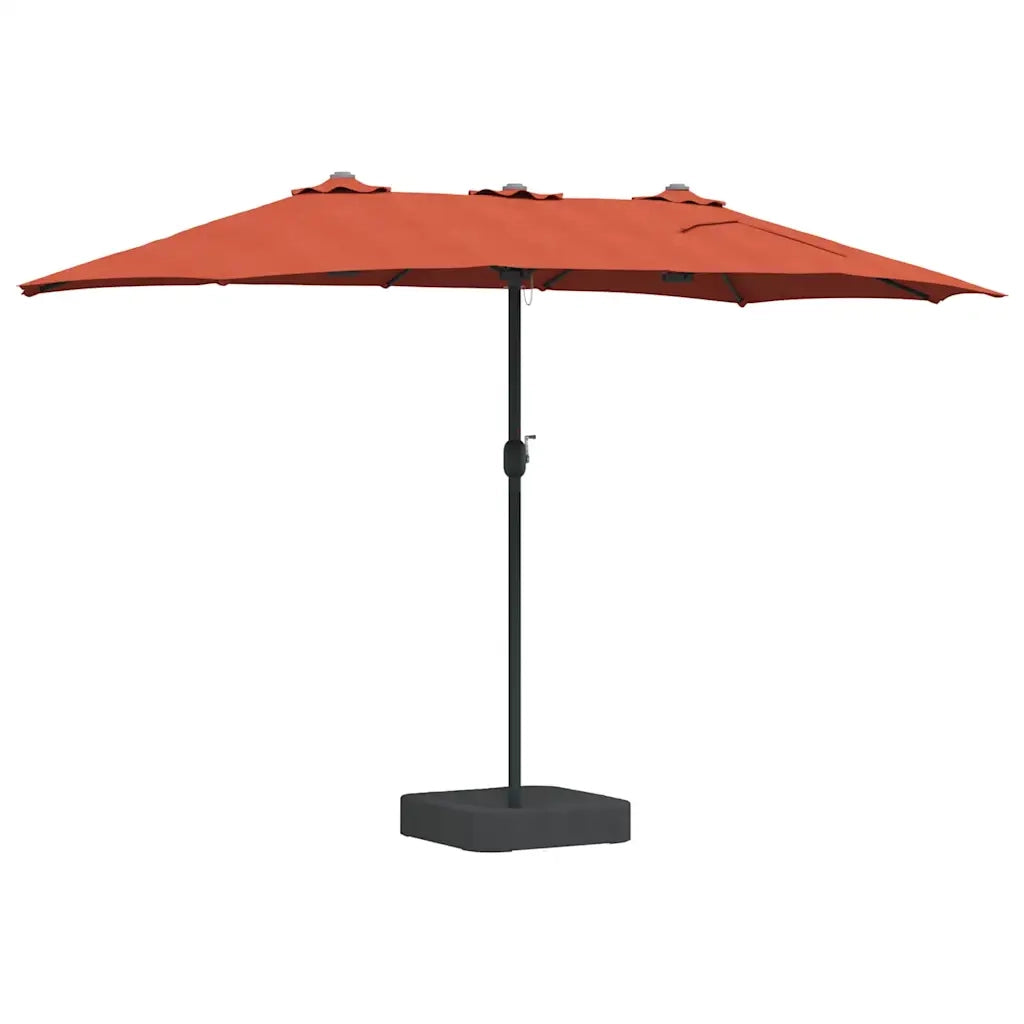 vidaXL Ombrello da giardino Terracotta 385 x 209 x 244 cm Tessuto