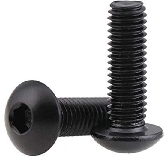 Viti a inbus con testa a bollo - 20 pezzi - Acciaio carbonio grado 10,9 - M6 x 16 mm - Resistente alla corrosione - Finitura di alta qualità - Viti a inbus con bocchette