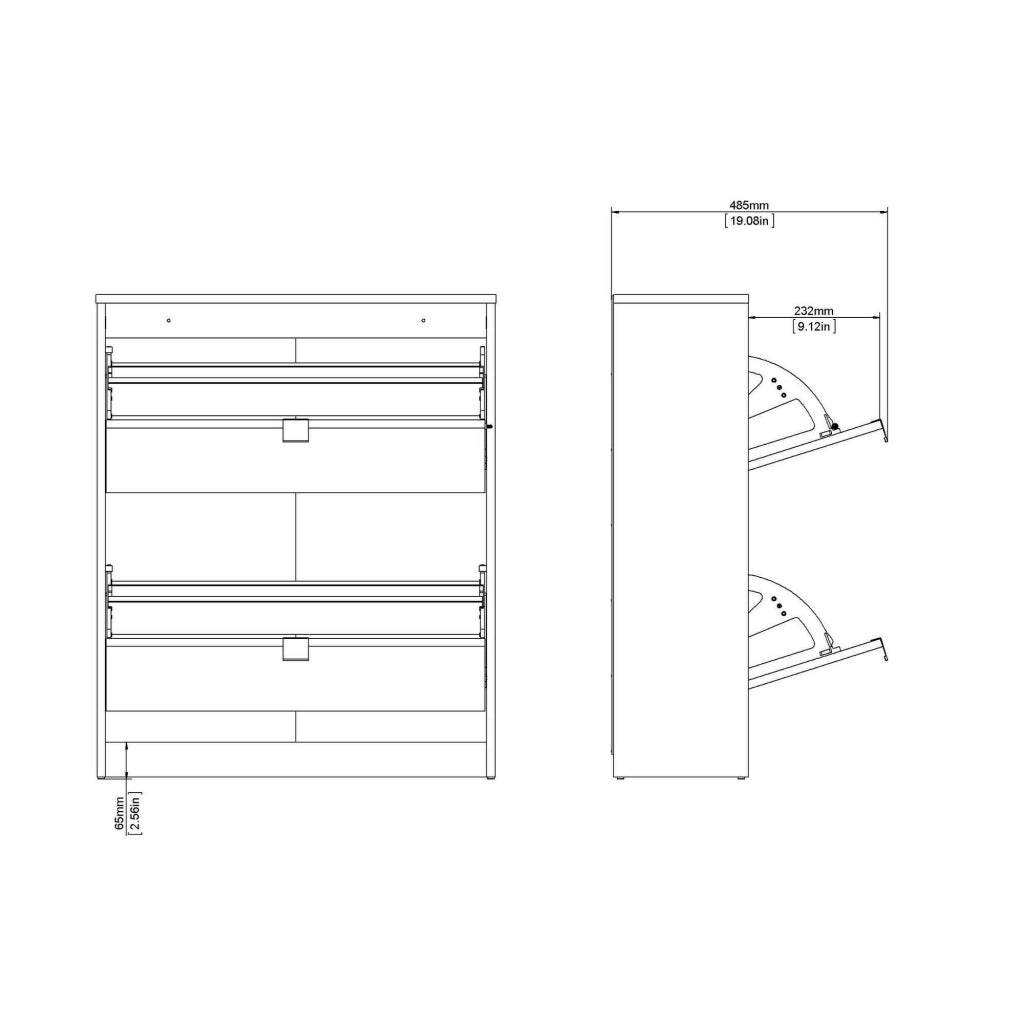 Scarpiera Larry, Mobile portascarpe, Armadio da ingresso multiuso, Mobiletto per calzature, 70x24 h85 cm, Bianco