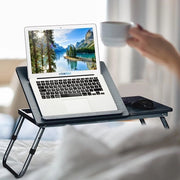 Tavolo da letto portatile, tavolo da notte pieghevole, tavolo da lavoro per letto, tavolo da colazione con gambe pieghevoli 42x75x34.5cm