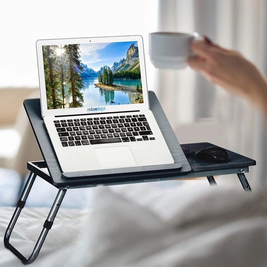 Tavolo da letto portatile, tavolo da notte pieghevole, tavolo da lavoro per letto, tavolo da colazione con gambe pieghevoli 42x75x34.5cm