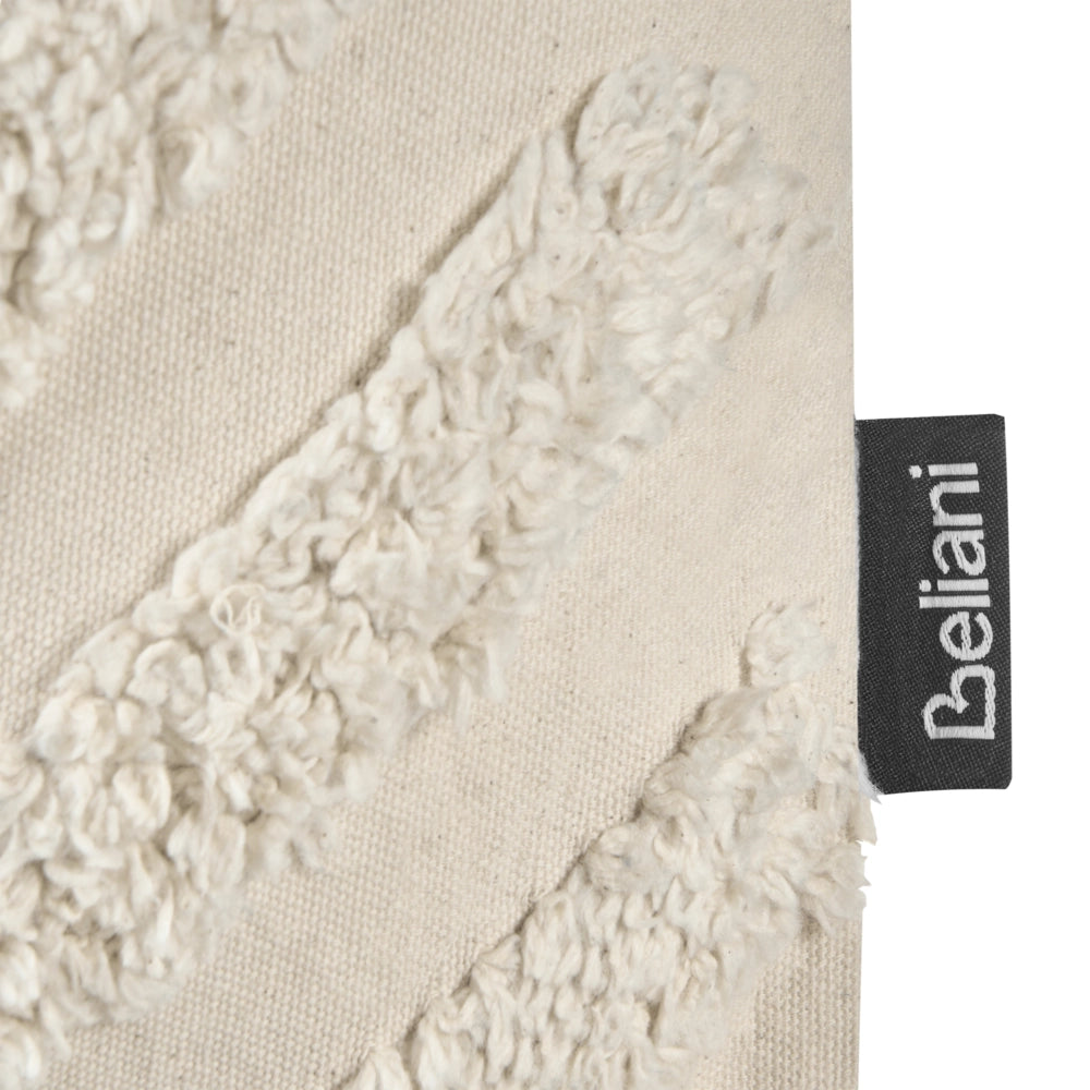 Set di 2 cuscini decorativi cotone beige 40 x 60 cm con nappe boho motivo geometrico pezzo di accento fatto a mano