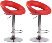 Set di 2 sgabelli da bar Olinda in finta pelle rosso,cromo