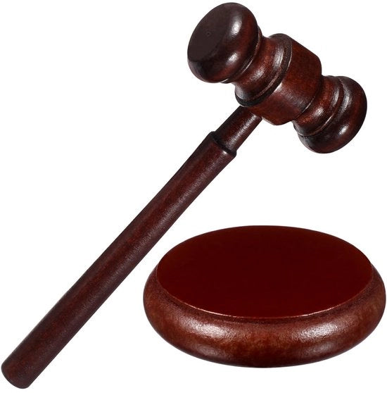 Hammare per giudici - Pratica e di sicurezza - Costruita in legno - Suono chiaro - Ideale per giudici e studenti di giurisprudenza - Manciputiva per aste