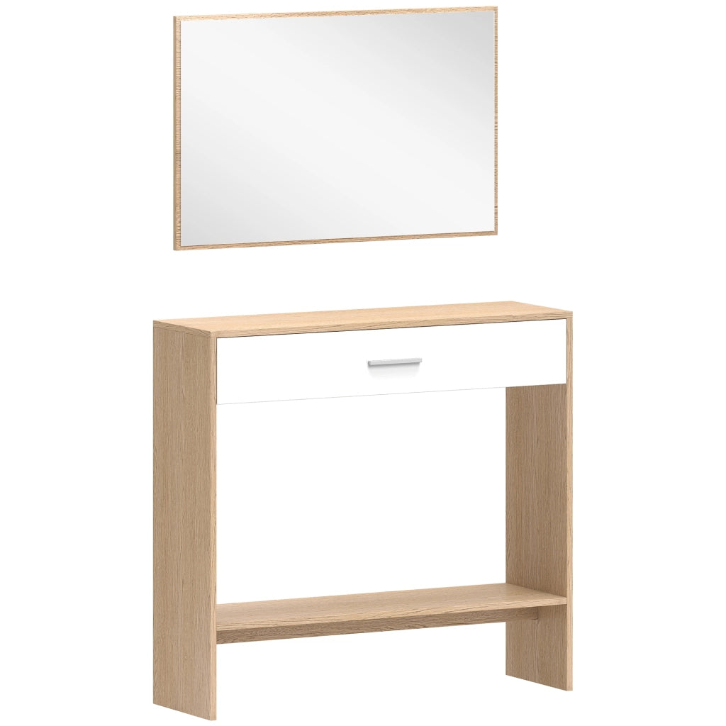 Elegante organizer per corridoio, moderno tavolo da trucco con specchio, consolle