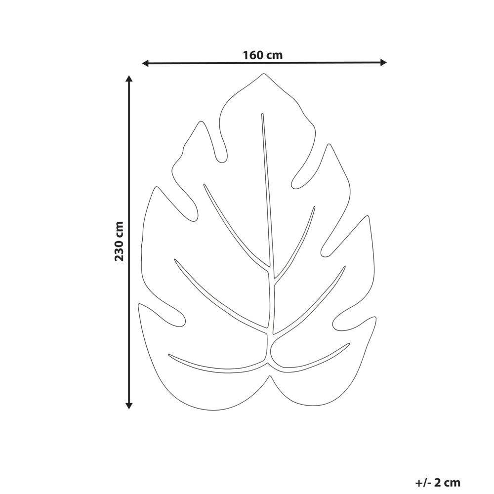 Tappeto a forma di foglia tuftato a mano 160 x 230 cm verde elemento decorativo