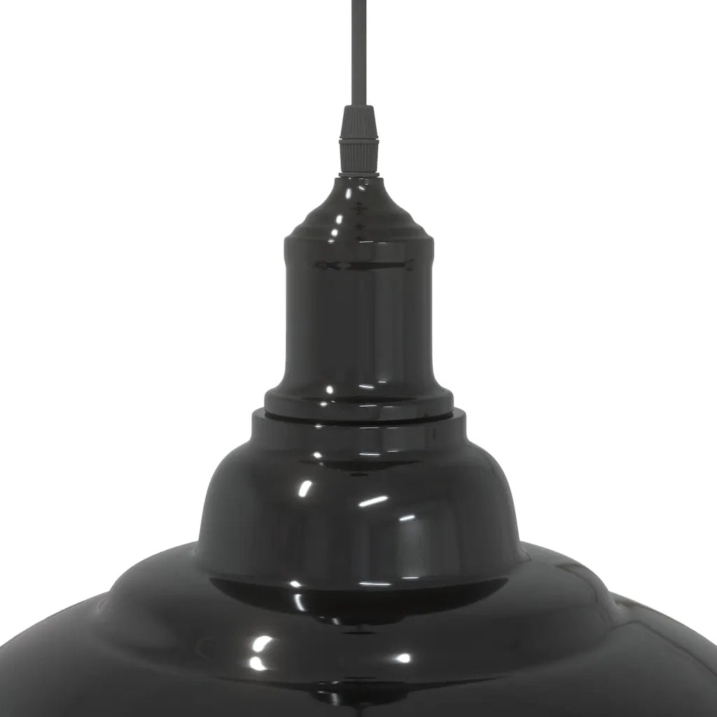 Lampada a Sospensione Regolabile E27 Nero Lucido ?31 cm Metallo CFW4431406