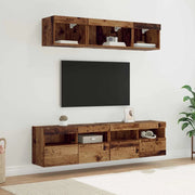Mobile Porta TV con LED 5 pz-Credenza per TV Legno vecchio 80 x 30 x 40 cm