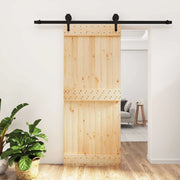 Porta scorrevole Naturale e Nero 85 x 210 cm 3445154