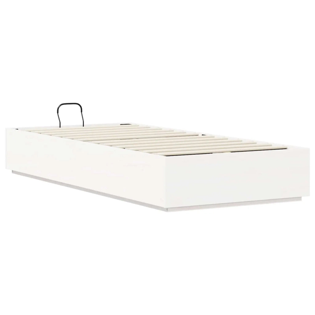 Letto ottomano Bianco 100 x 200 cm Legno di pino massiccio 3418736