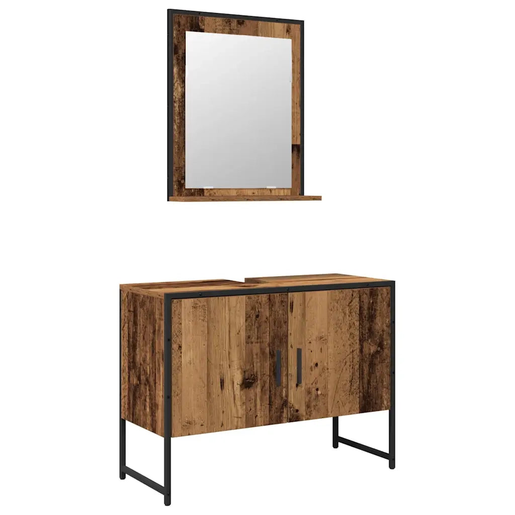 Set di mobili per il bagno 2 pcs Marrone Legno multistrato 3334331