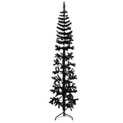Albero Natale Artificiale Sottile a MetÃ  e Supporto Nero 180 cm
