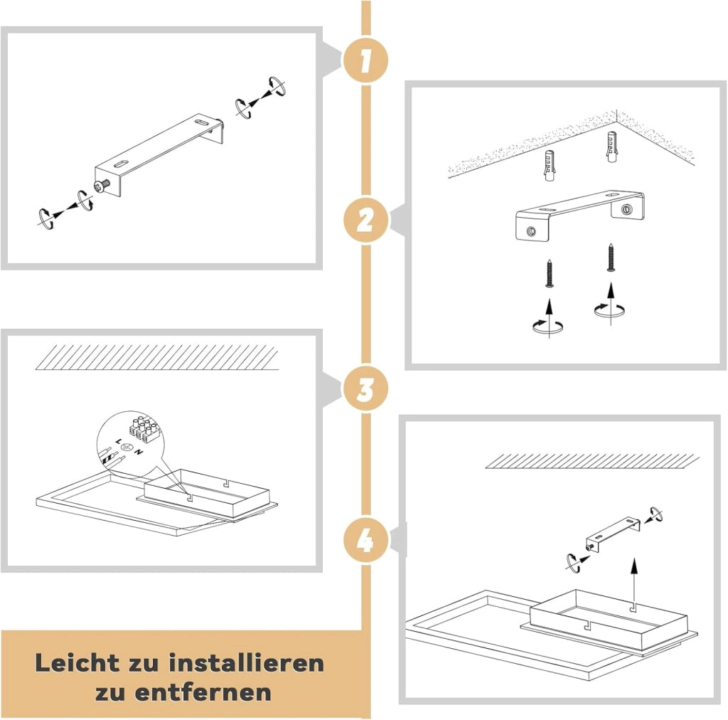 ZMH Lampada da Soffitto LED Moderna 12W Legno 3000K Luce Calda Rettangolare per Corridoio Ufficio Camera da Letto