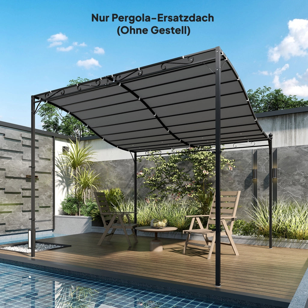 Copertura Pergola Tetto 3x3m ¨C zephmum ¨C 298x293 cm Grigio Scuro