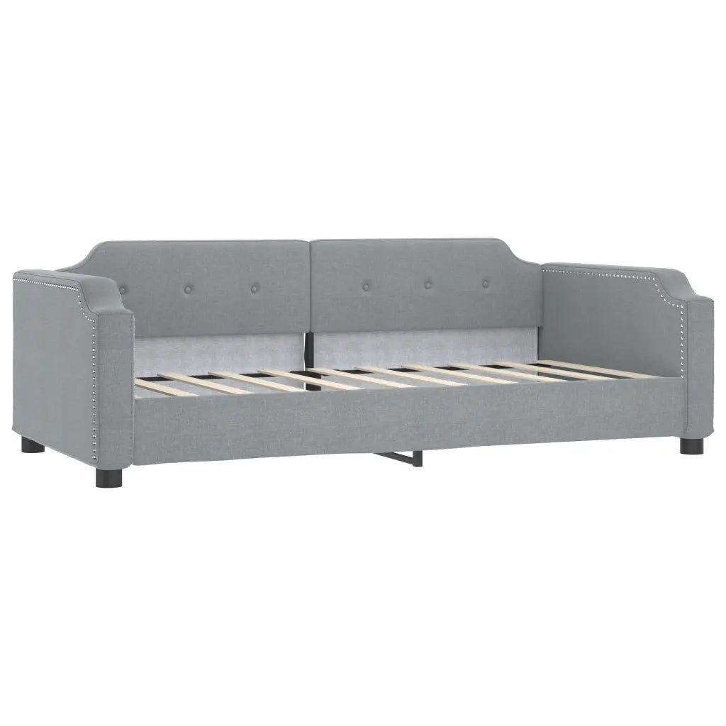 Letto da Giorno Grigio Chiaro 100x190 cm in Tessuto 354220