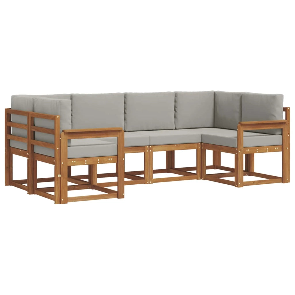 Set di divani da esterno 6 pcs Grigio Naturale e Chiaro 3366874