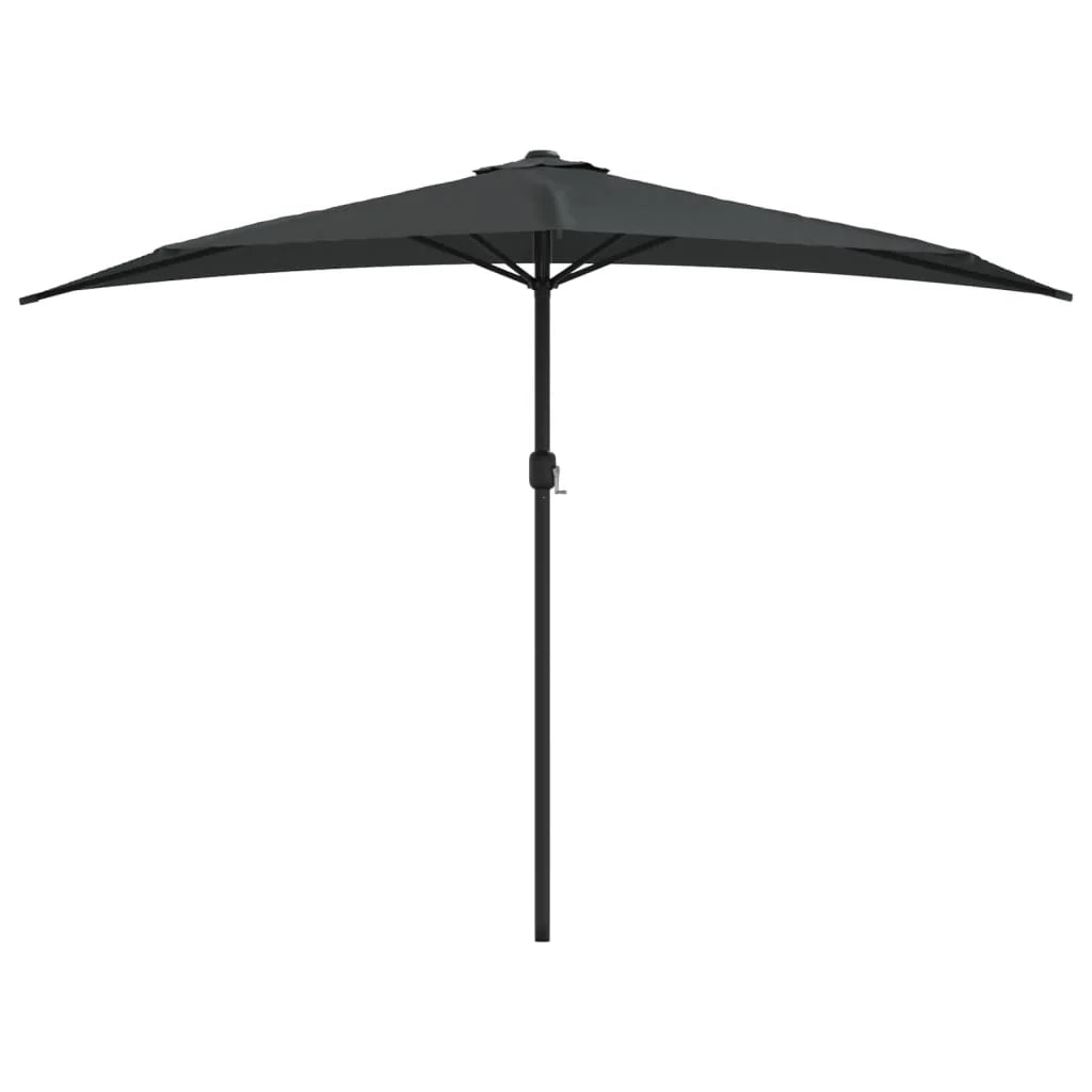 Ombrellone da balcone e palo in alluminio antracite 300 x 150 cm mezzo 02_0008311