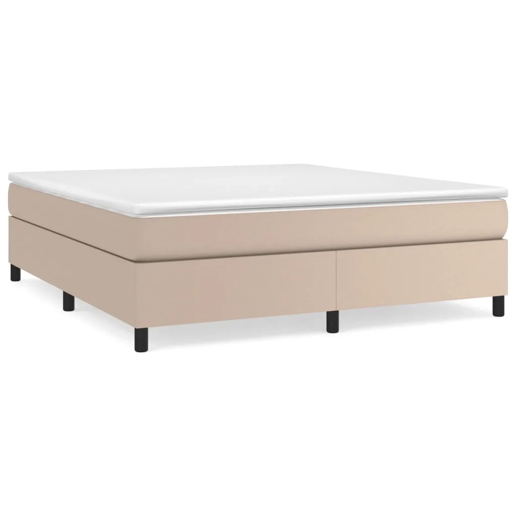 Struttura Letto a Rete a Molle-Giroletto Cappuccino 160x200 cm in Similpelle 517584