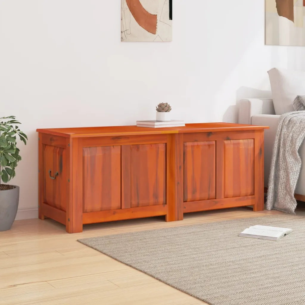 Cassapanca con Coperchio Marrone in Legno Massello di Acaciacod mxl 110370
