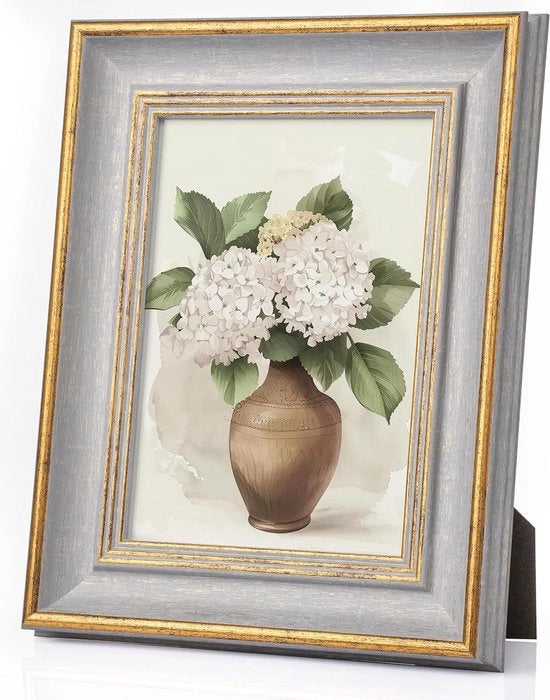 Foto Lijst Vintage in Stile Retro 13 x 18 cm con Base in Stile Classico con Finitura Stilizzata