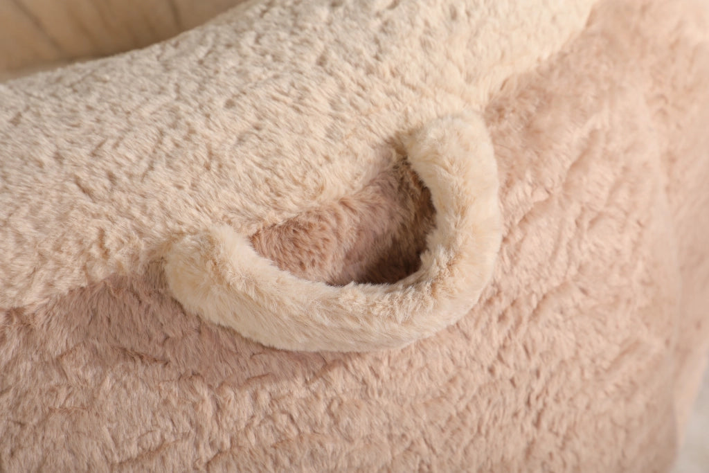 Poltrona sacco XXL pelliccia sintetica multicolore imbottitura spugna sminuzzata ¨C Xylo ¨C Marrone Cammello