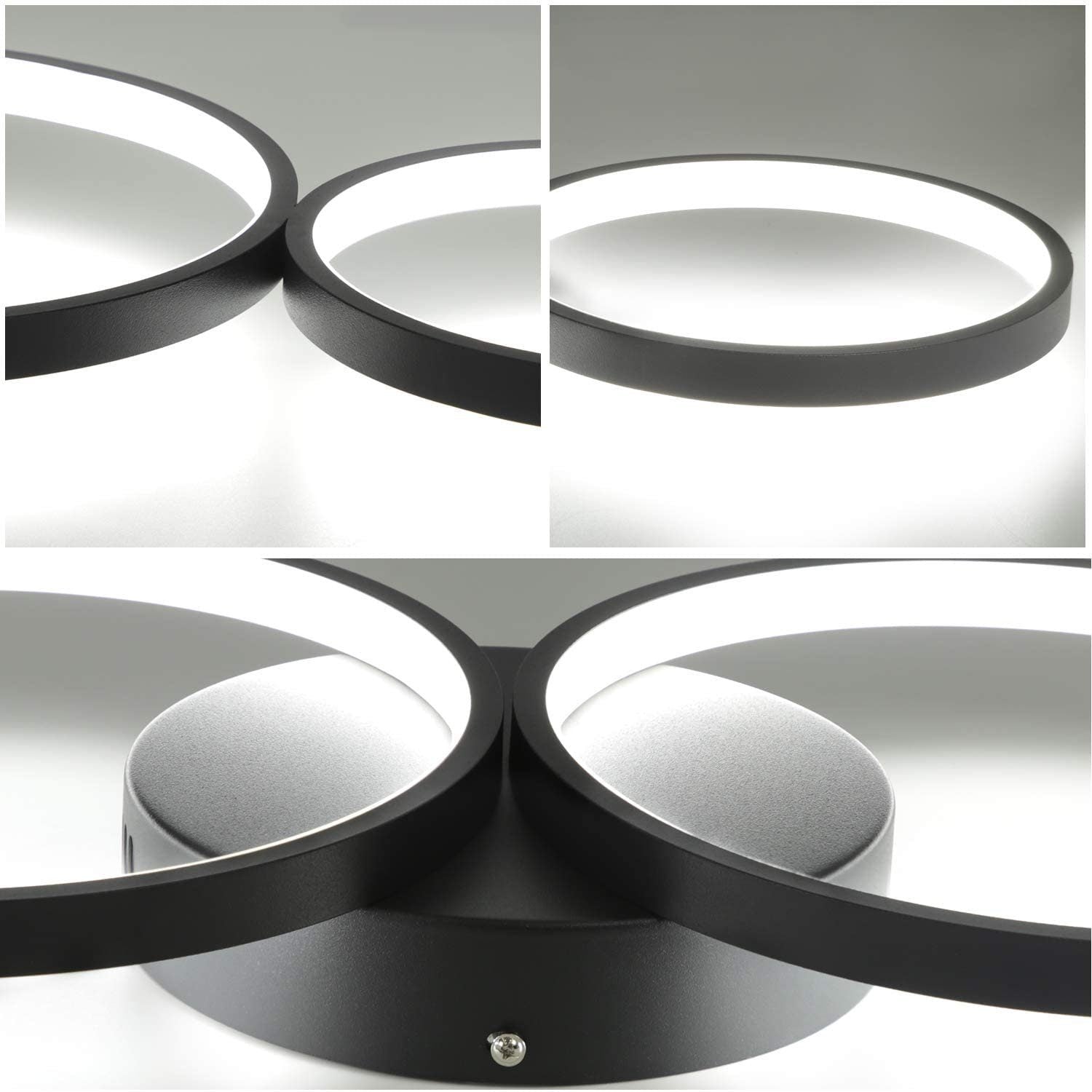 ZMH Lampada da soffitto LED moderna 4 anelli fiamma telecomando per soggiorno