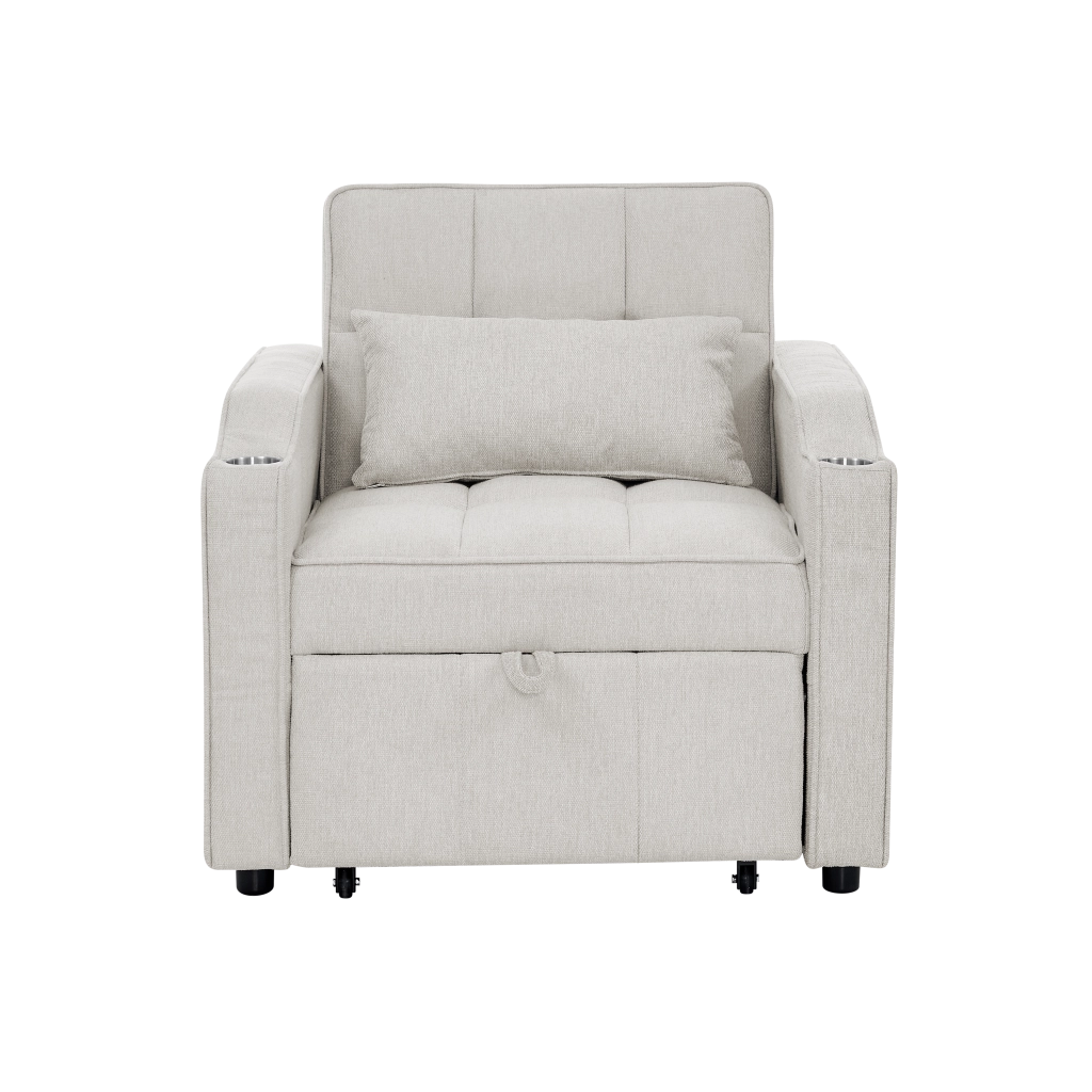 Divano Letto 3 in 1 con USB ¨C MINIMAL ¨C Tessuto, Reclinabile, 190cm