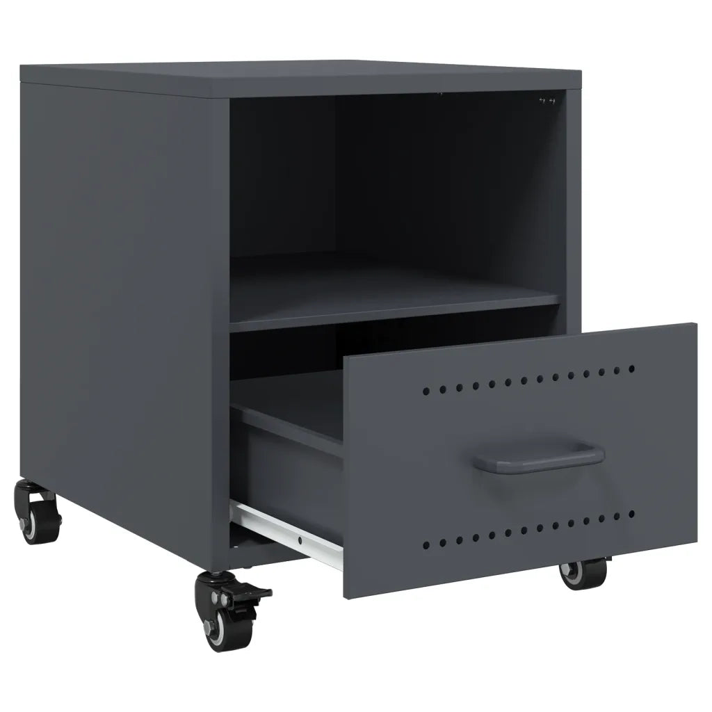Comodino Antracite 36x39x43,5 cm in Acciaio 846708