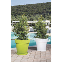 Vaso moderno di design Ø50 H44 in polimero grigio resistente per interno ed esterno - Made in Italy - Monacis