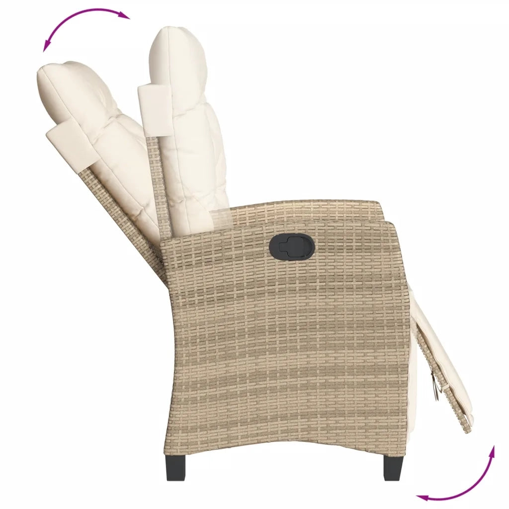 Set da Bistrò 3 pz con Cuscini Beige in Polyrattan