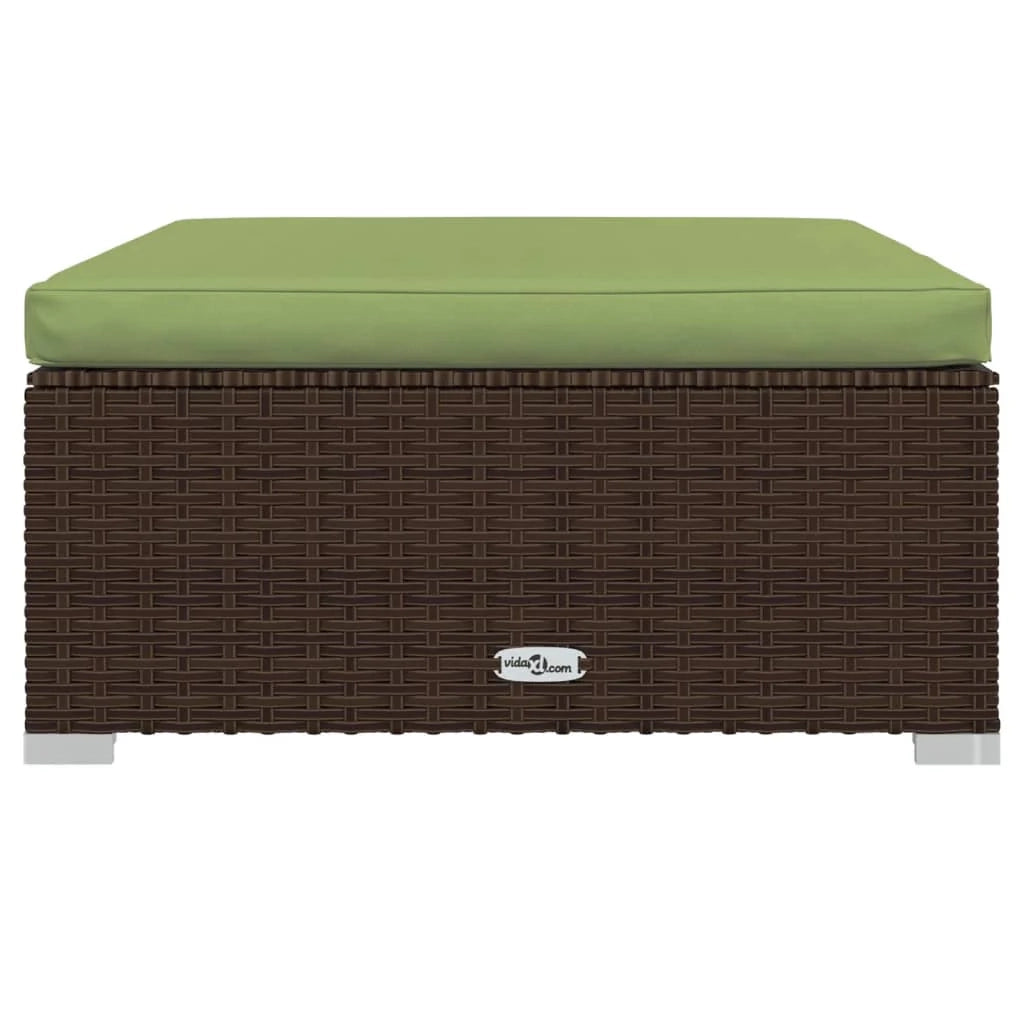 Set di mobili da giardino mobili da esterno 7 pezzi con cuscini resina intrecciata marrone 02_0017290