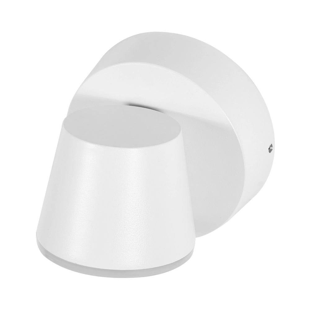 Set di 2 lampade LED da esterno da parete in metallo e alluminio, design moderno, colore bianco