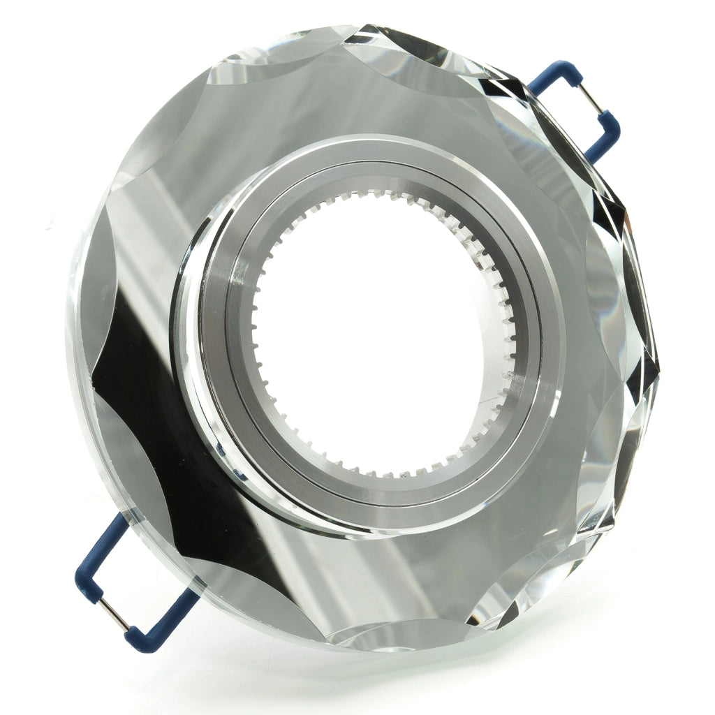 Porta faretto tondo vetro specchio incasso 6cm luce soffitto casa moderna GU10