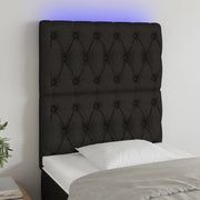 Testiera a LED-Testata con LED nero 80x7x118/128cm in Tessuto