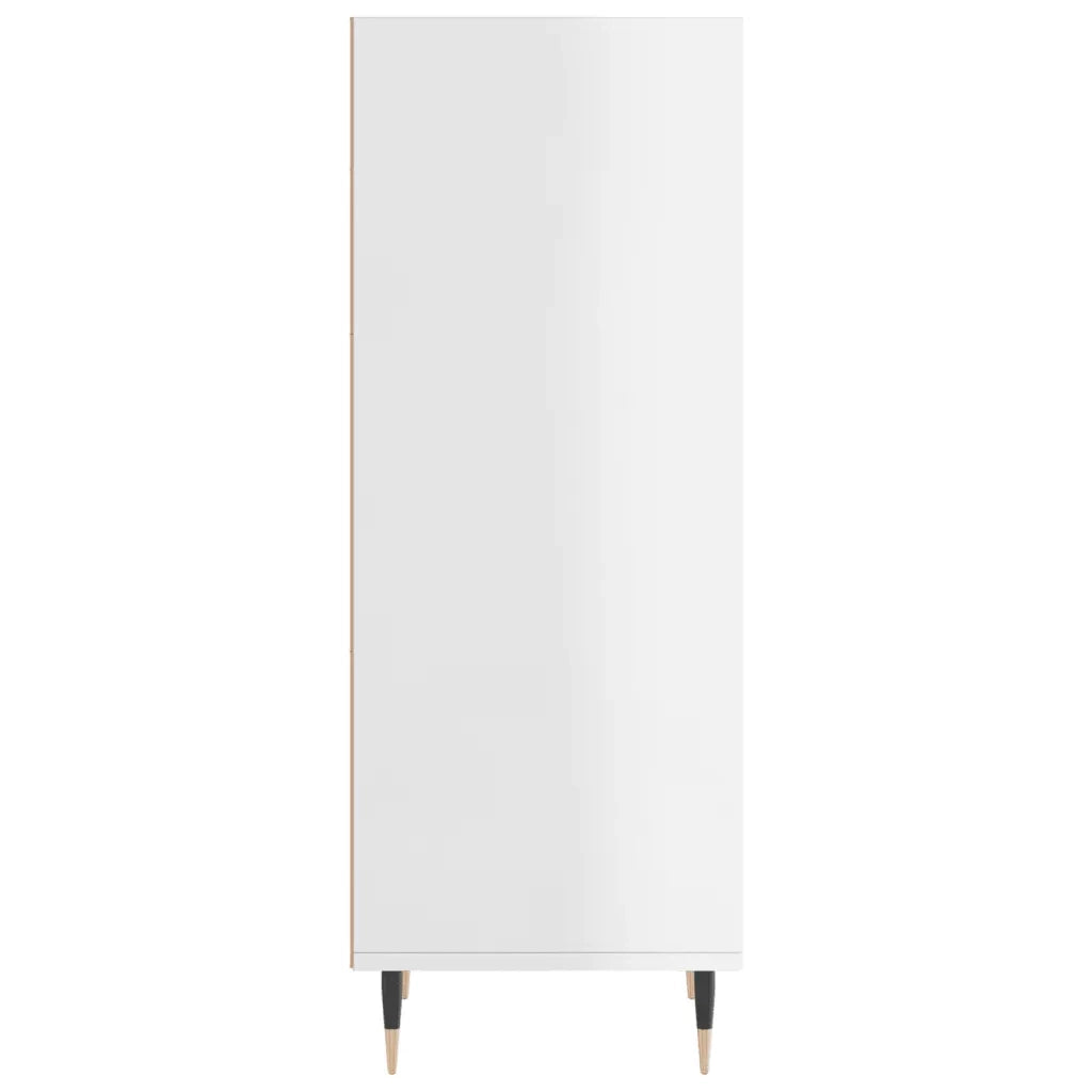 Credenza | Madia | Buffet da pranzo | Armadio da pranzo Bianco Lucido 34,5x32,5x90 cm in Legno Multistrato