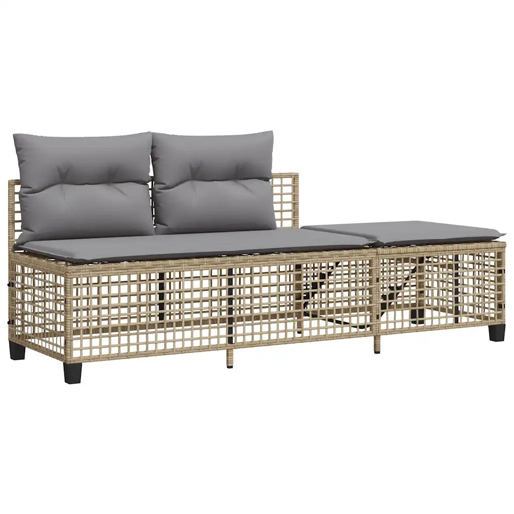 Set Divano ad Angolo 3 pz con Cuscini-Sofa Relax-Divanetto Beige Misto Polyrattan