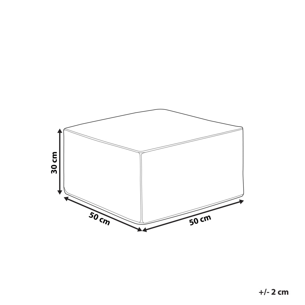 Pouf in cotone arancione imbottito con EPS di forma quadrata 50 x 50 cm poggiapiedi soggiorno accessorio per la casa