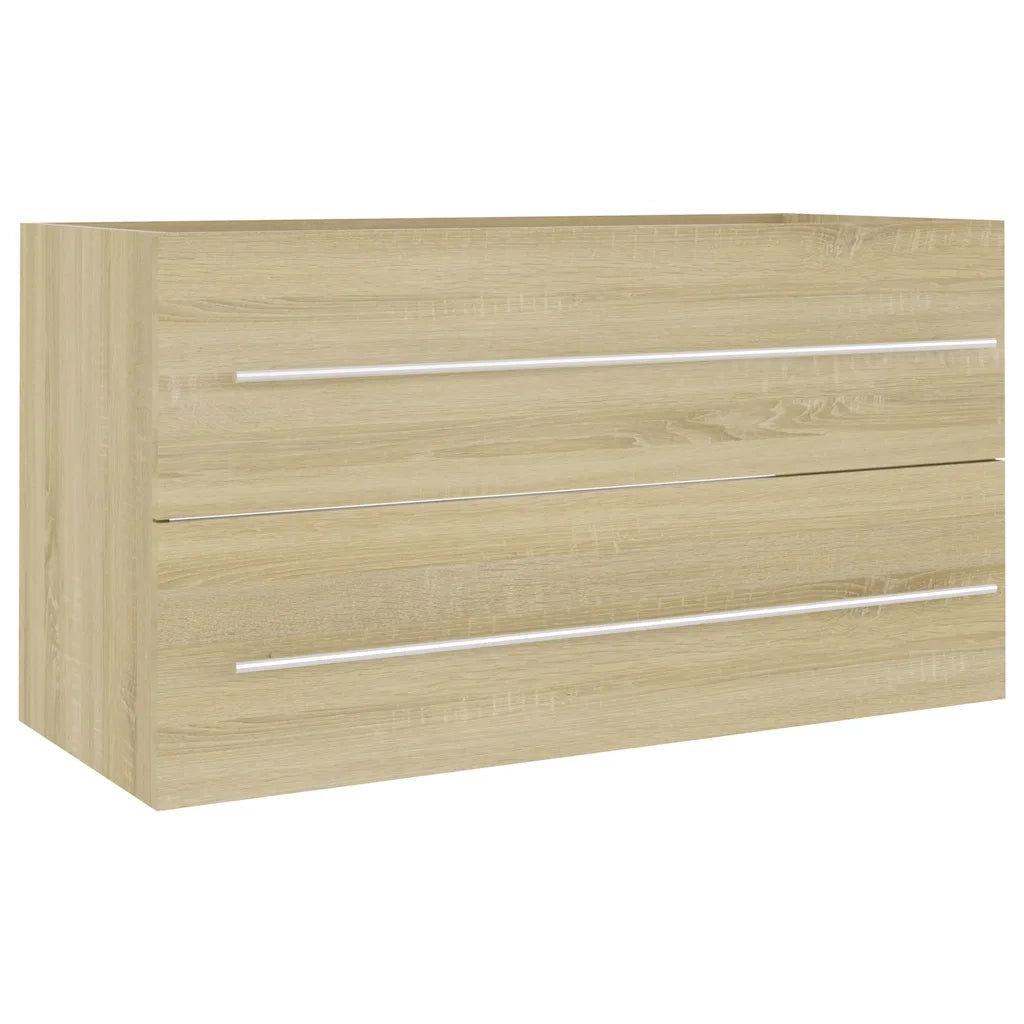 Set Mobili da Bagno 2 pz Rovere Sonoma in Truciolato  cod mxl 75263