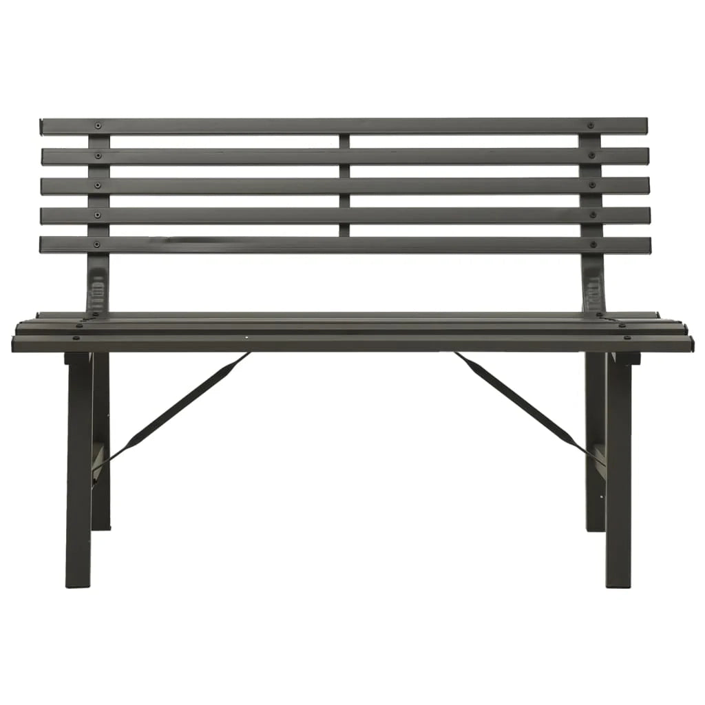 Panca da giardino mobili da esterno per patio terrazza 110 x 59 x 76,5 cm acciaio nero 02_0011166