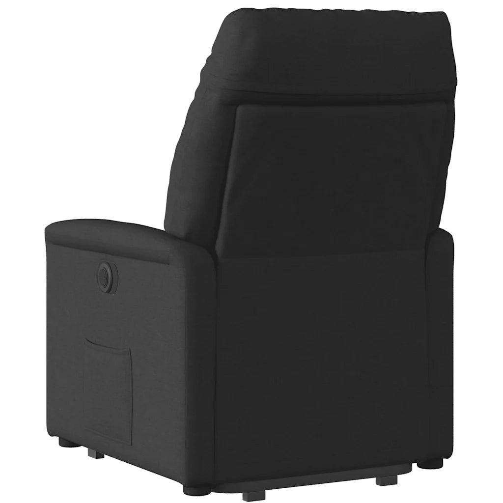 Poltrona | Sedia Relax Alzapersona Reclinabile Nera in Tessuto