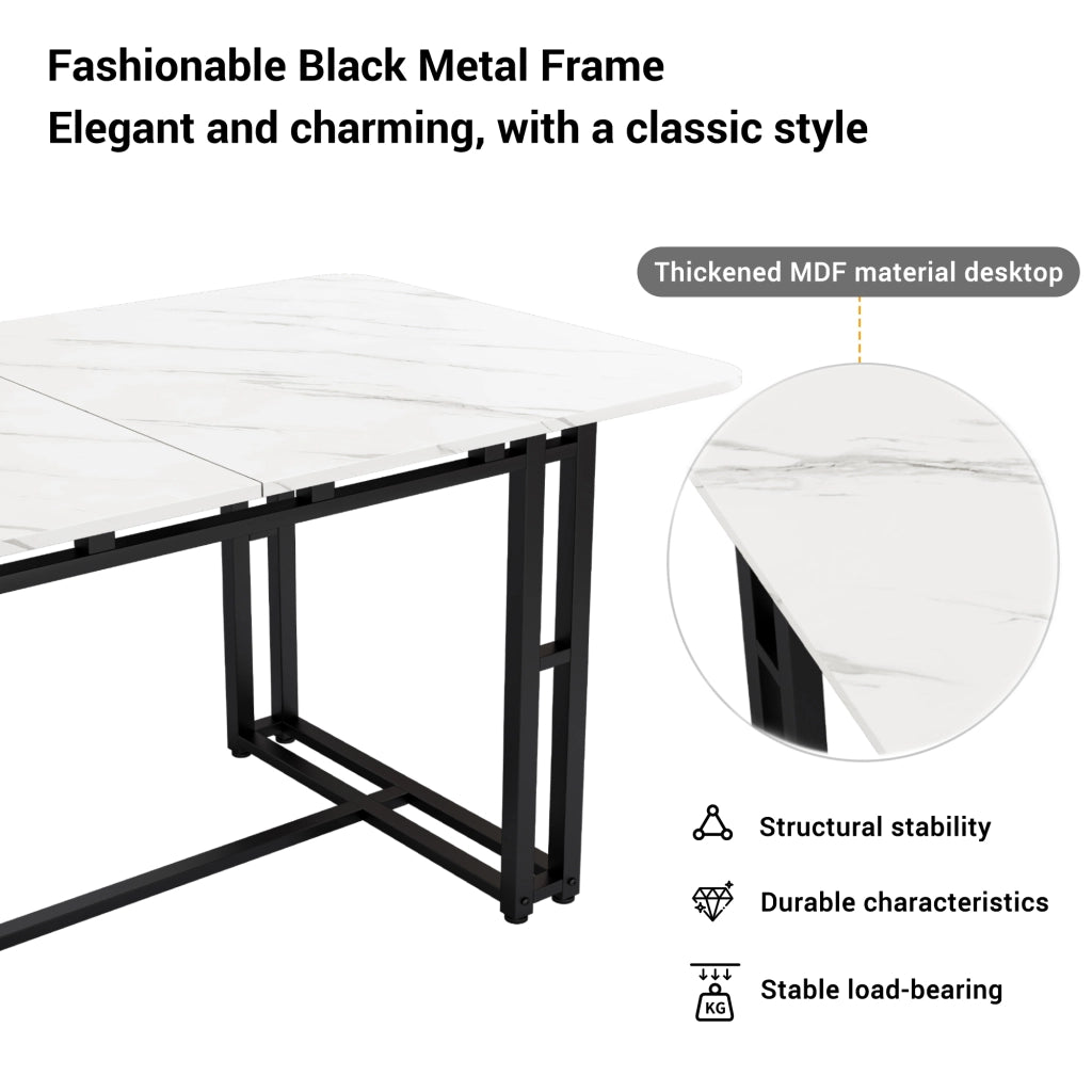 Tavolo da pranzo per 4 persone con 4 sedie in MDF e metallo, stile moderno, per cucina e soggiorno, grigio