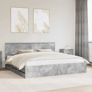 Struttura del letto con cassetto Grigio cemento 200 x 200 cm