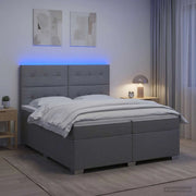 Letto box spring con materasso Grigio Chiaro 200 x 200 cm 3454950