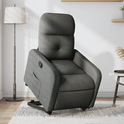 Poltrona Alzapersona Reclinabile Grigio Scuro in Tessuto 3206796